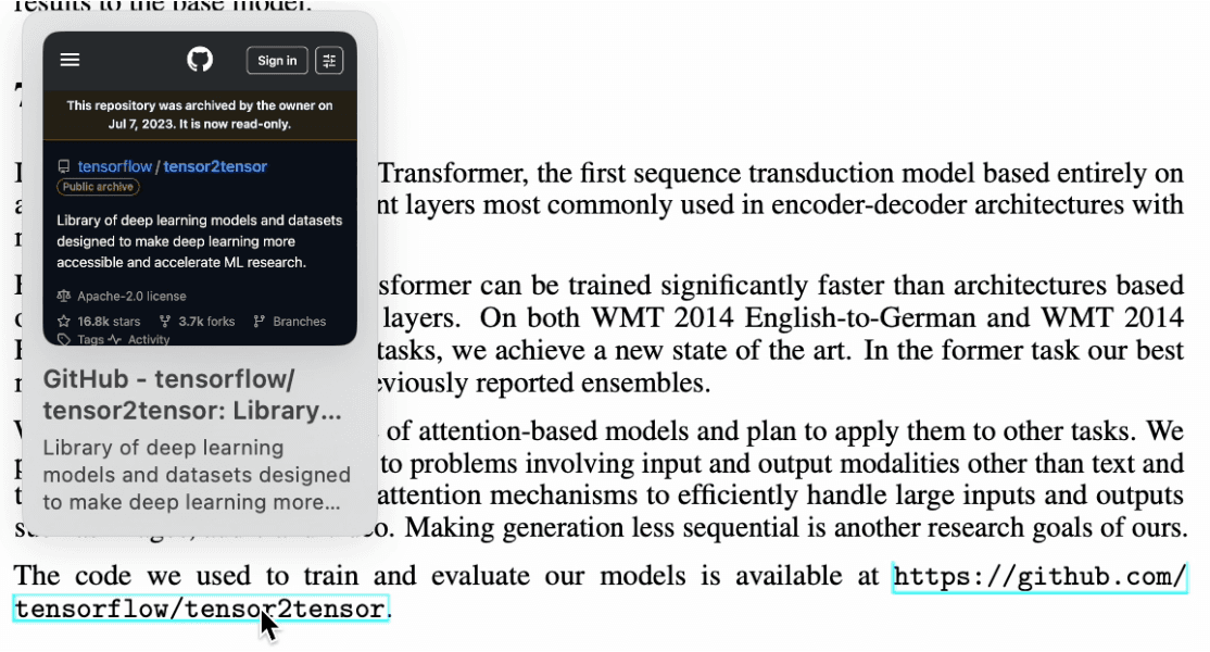 PDF link preview